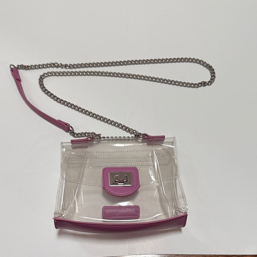 Steve Madden Clear Crossbody Bag with Pink Accents